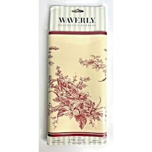 Waverly Decorative 10" Wide Border Wallpaper 5 Yds Prepasted Burgundy Red Ivory